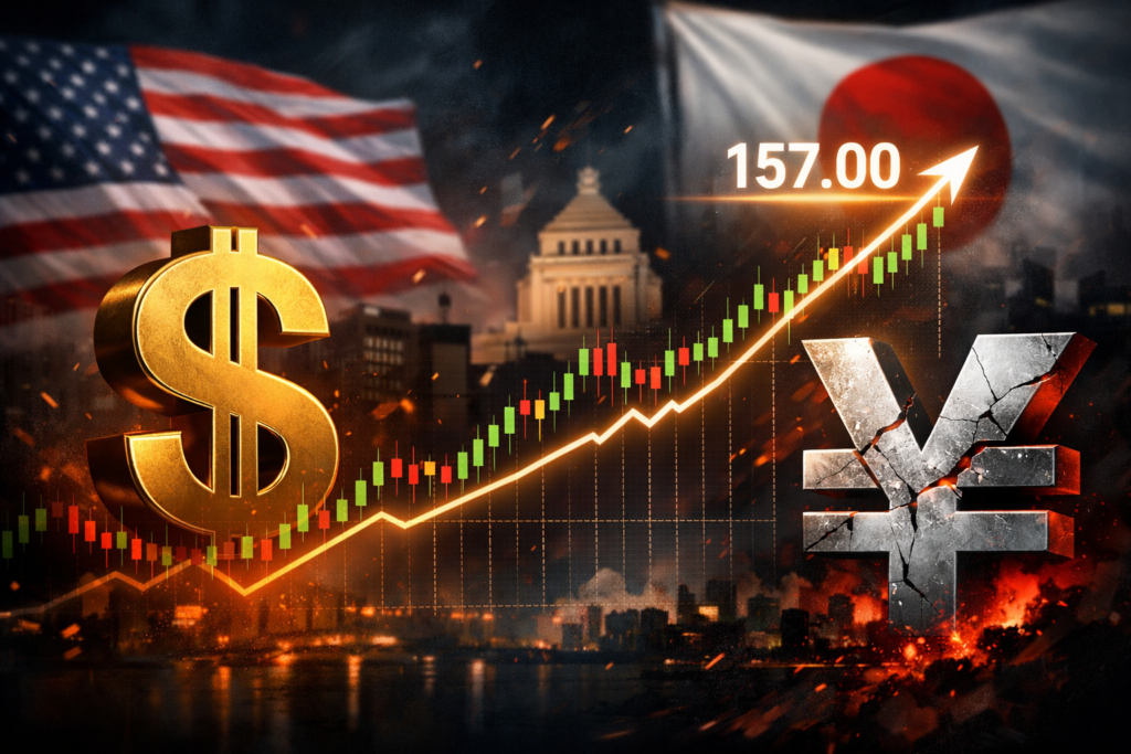 為替相場ドル円157円接近