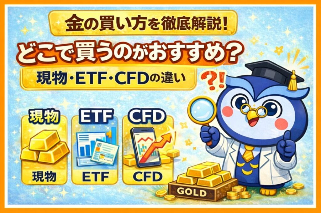 金の買い方を徹底解説！どこで買うのがおすすめ？現物・ETF・CFDの違い
