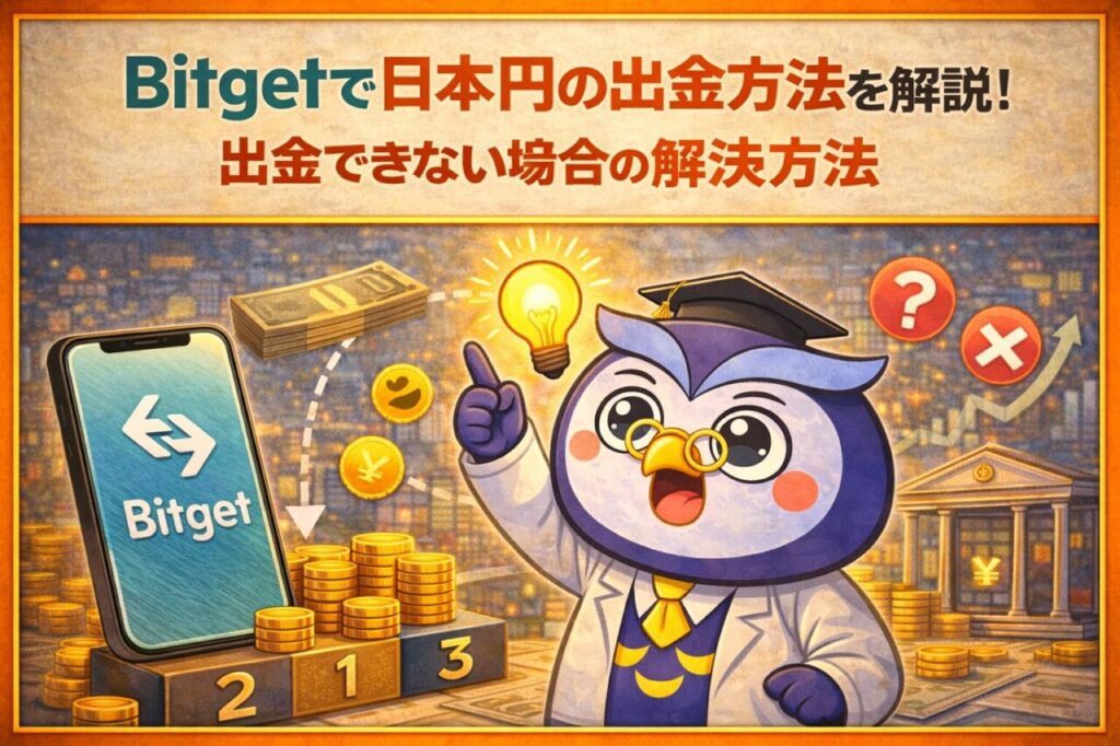 Bitgetで日本円の出金方法を解説！出金できない場合の解決方法